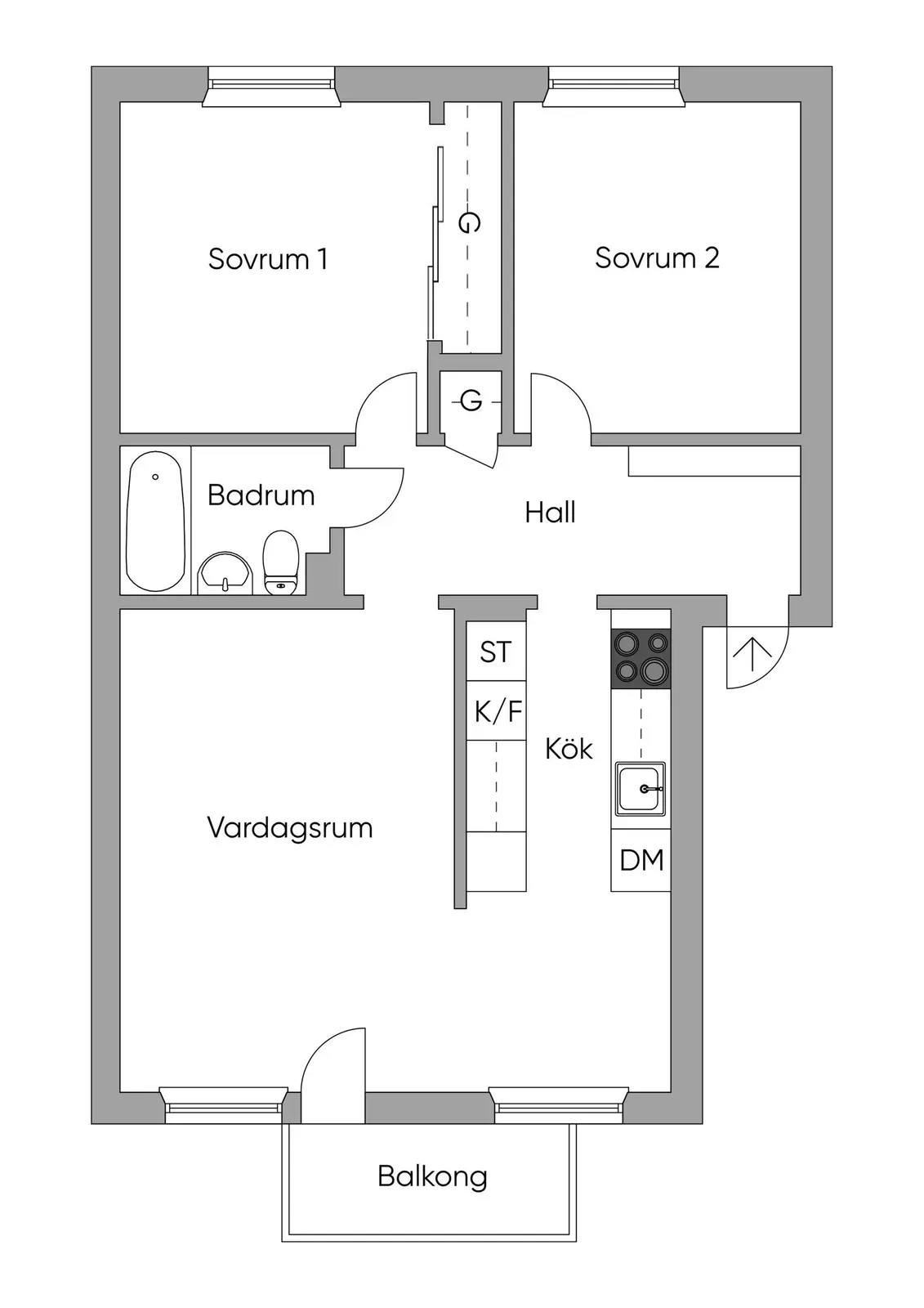 Floor plan for Fågeltorget 169