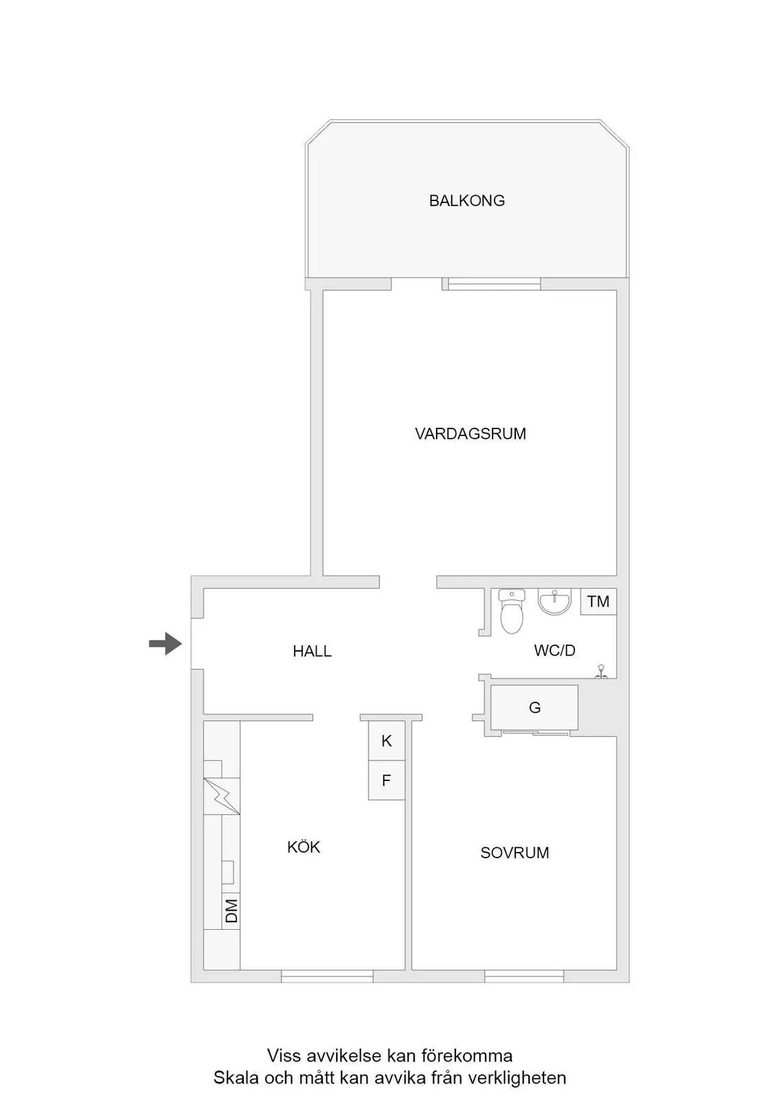 Floor plan for Backsippsgatan 17B