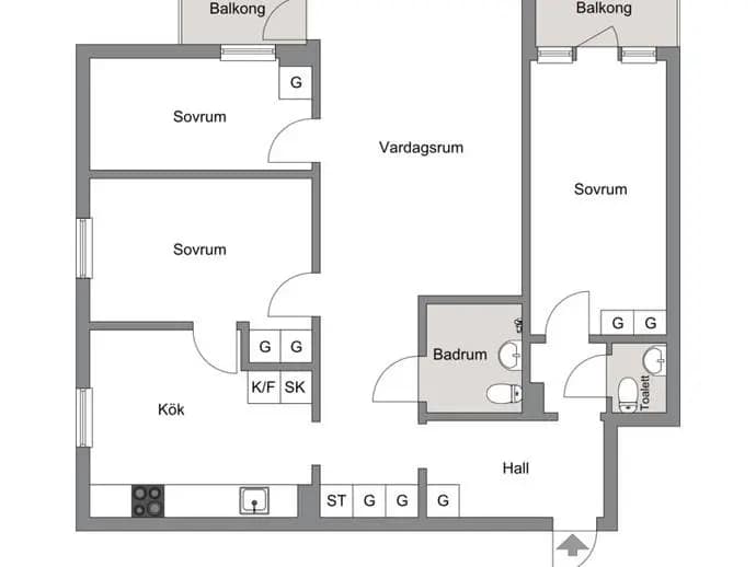 Planritning för Karlslundsgatan 18