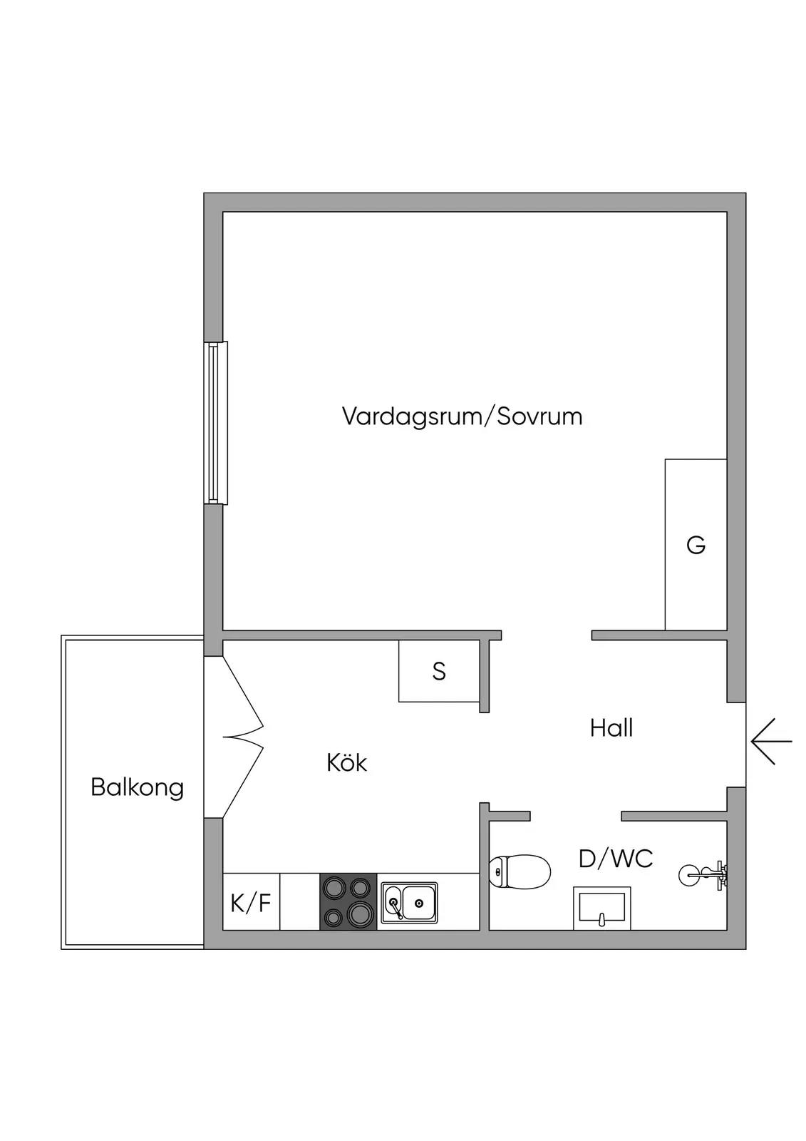 Floor plan for Rålambsvägen 72, 3tr