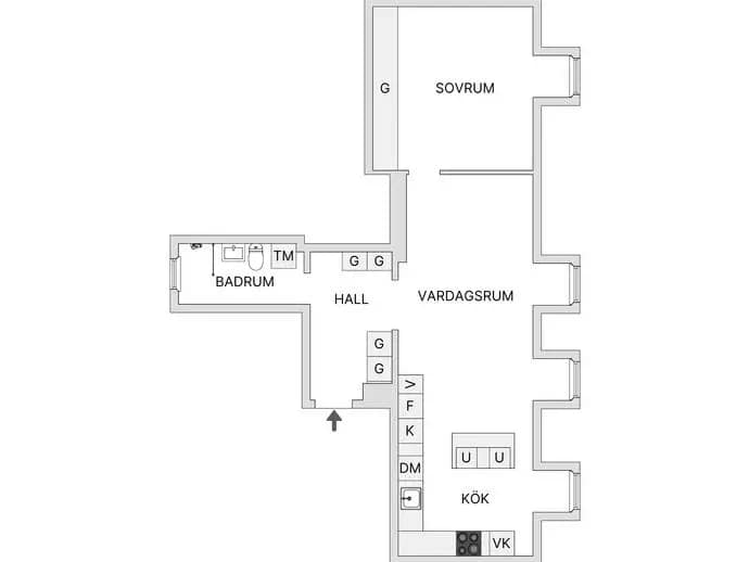 Floor plan for Karlbergsvägen 70B