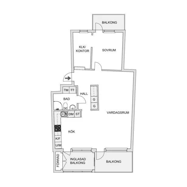 Floor plan for Norra Skeppspromenaden 16