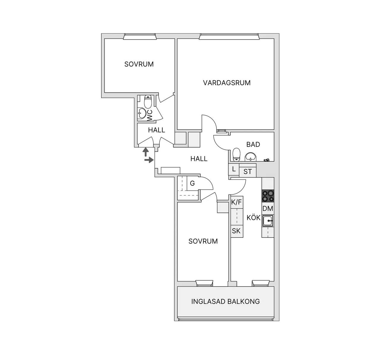 Floor plan for Tornfalksgatan 17