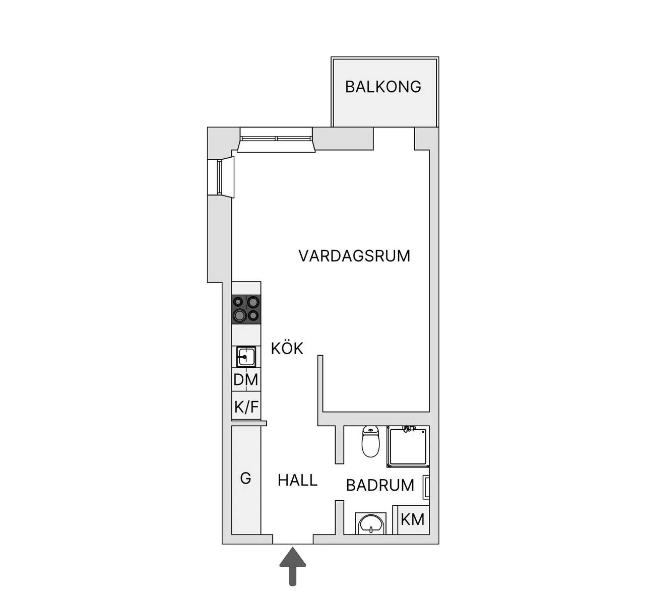 Floor plan for Linjeettgatan 5A