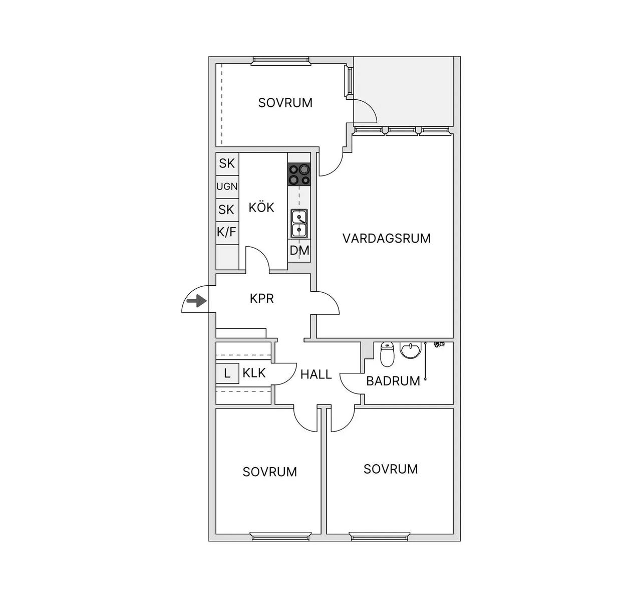 Floor plan for Höjagatan 28