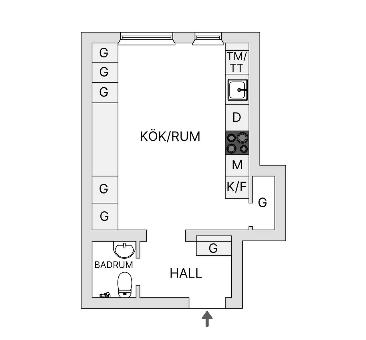Floor plan for Falsterbogatan 22A