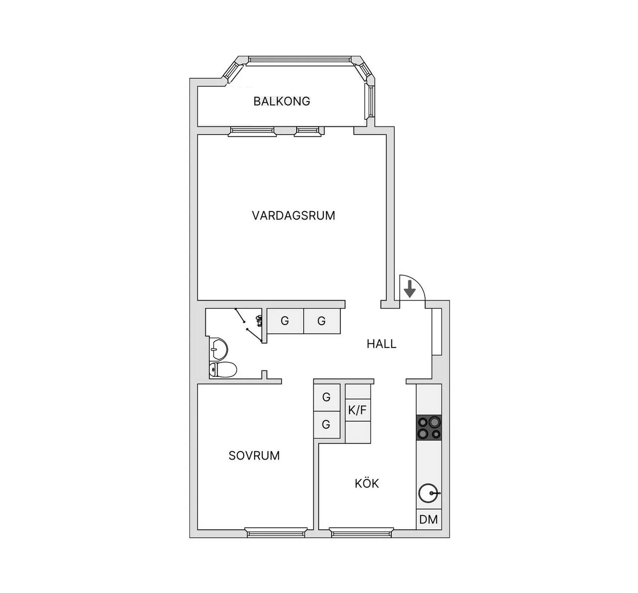 Floor plan for Amiralsgatan 83G