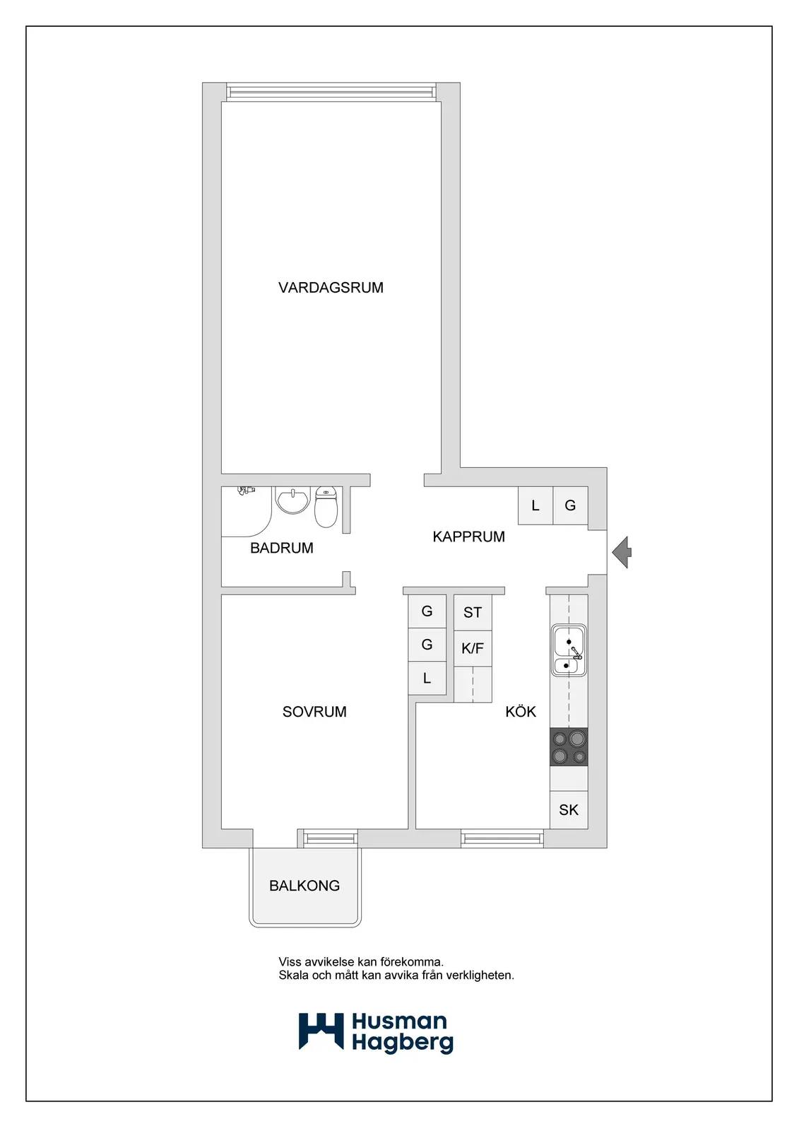 Floor plan for Murargatan 14C