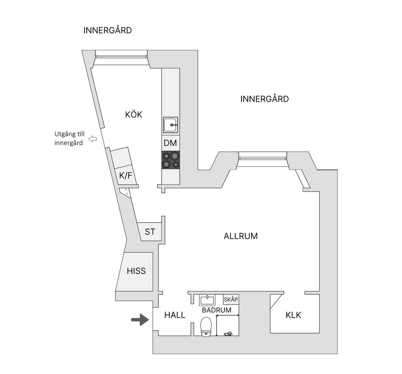 Floor plan for Eriksbergsgatan 9