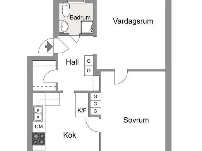 Floor plan for Vällingbyvägen 134