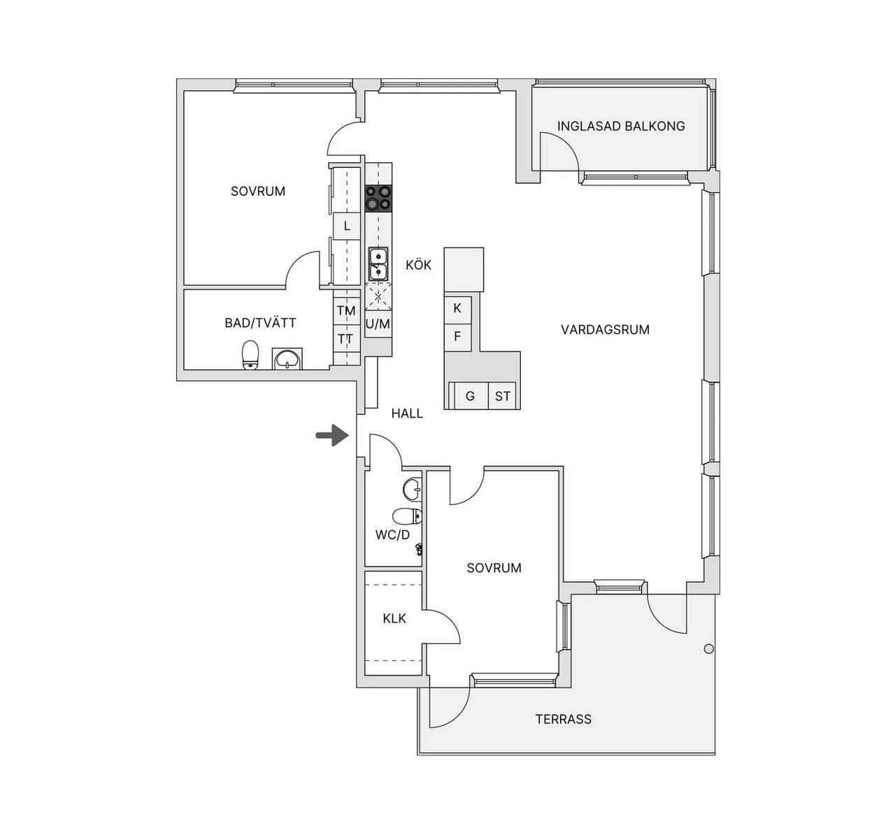 Floor plan for Krankajen 44