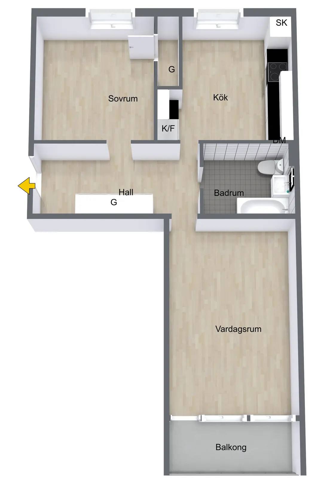 Planritning för Blixtgatan 23