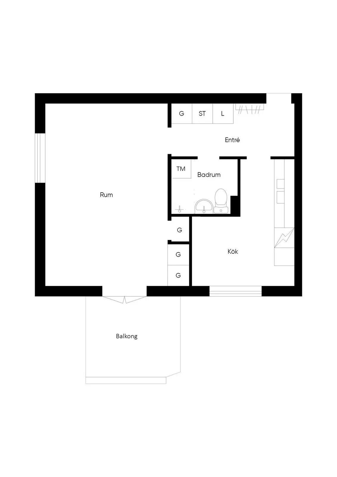 Floor plan for Gustavsgatan 18b