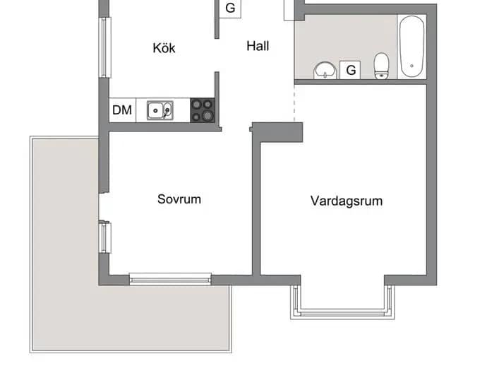 Planritning för Charlottenburgsvägen 26