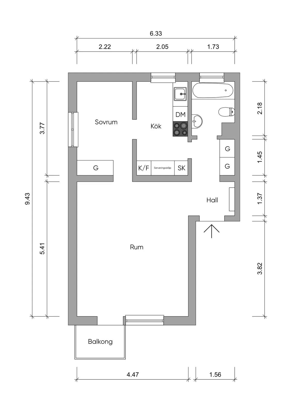 Planritning för Bolmensvägen 29