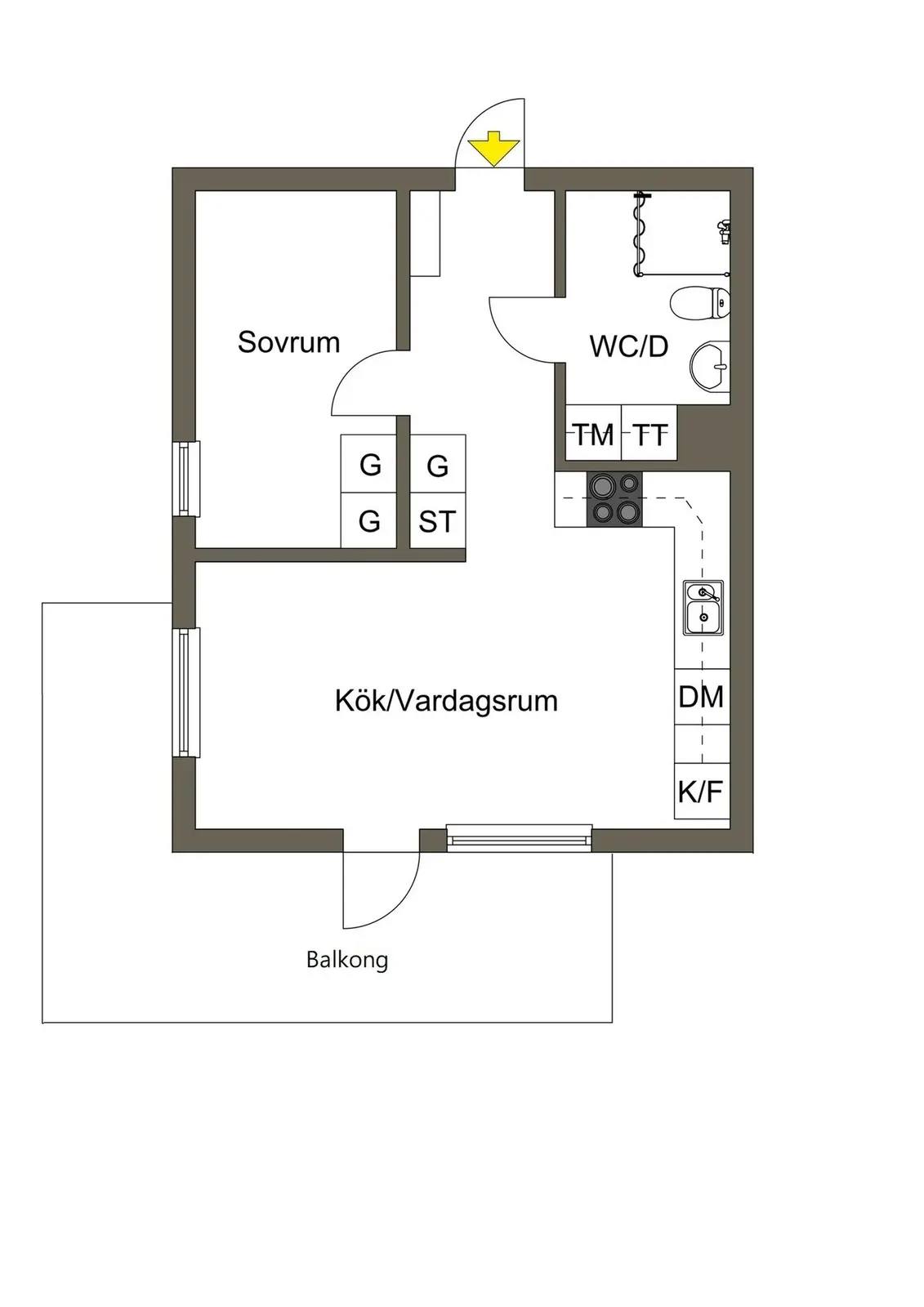 Planritning för Sandstuguvägen 53