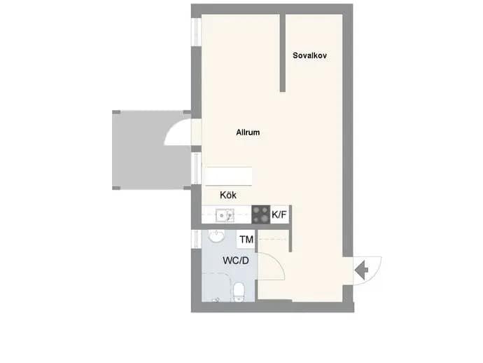Floor plan for Fritzbergsvägen 9, 1tr