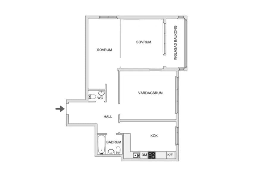 Floor plan for Serenadgatan 22