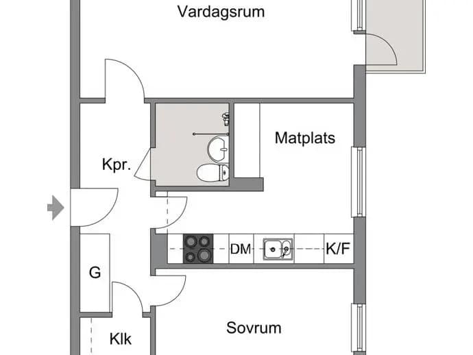 Planritning för Kopparvägen 23, Vån 7