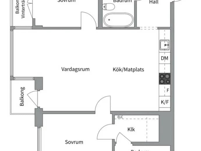 Planritning för Tollareslingan 7