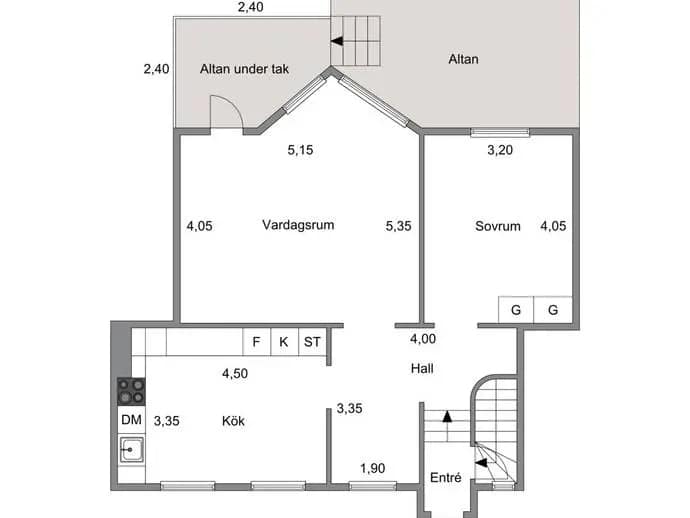 Floor plan for Medbacken 1C