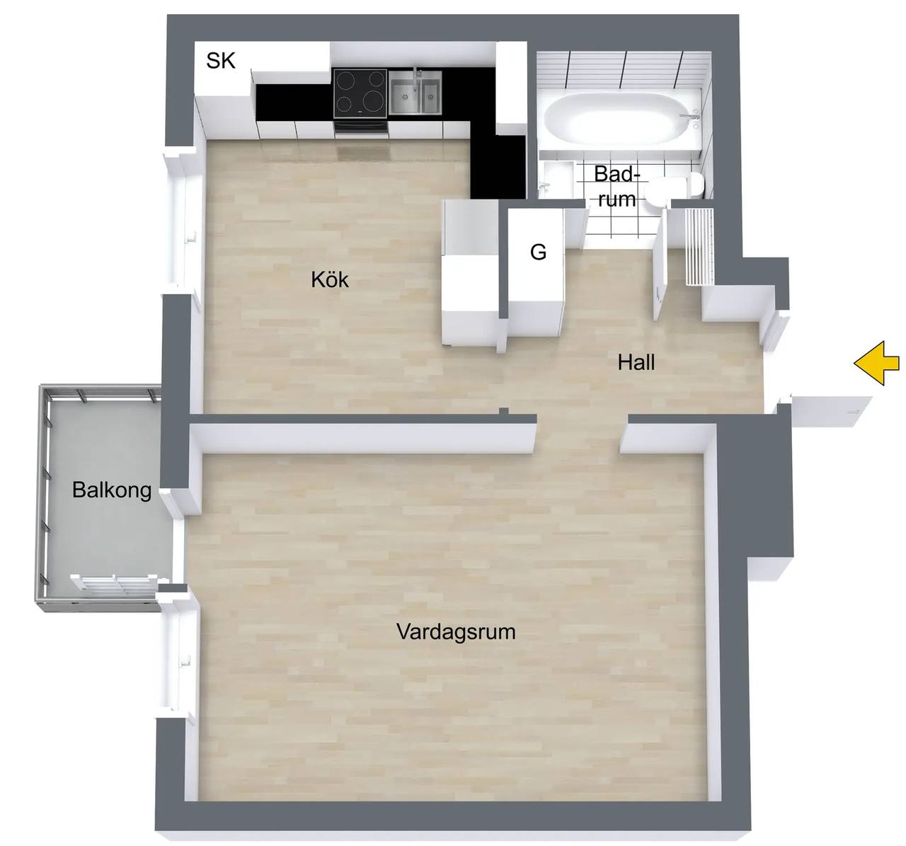 Planritning för Svartbäcksgatan 74A