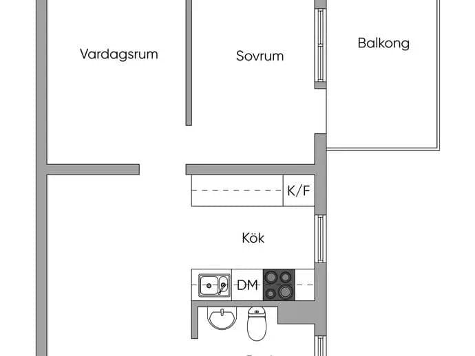 Floor plan for Helsingforsgatan 23