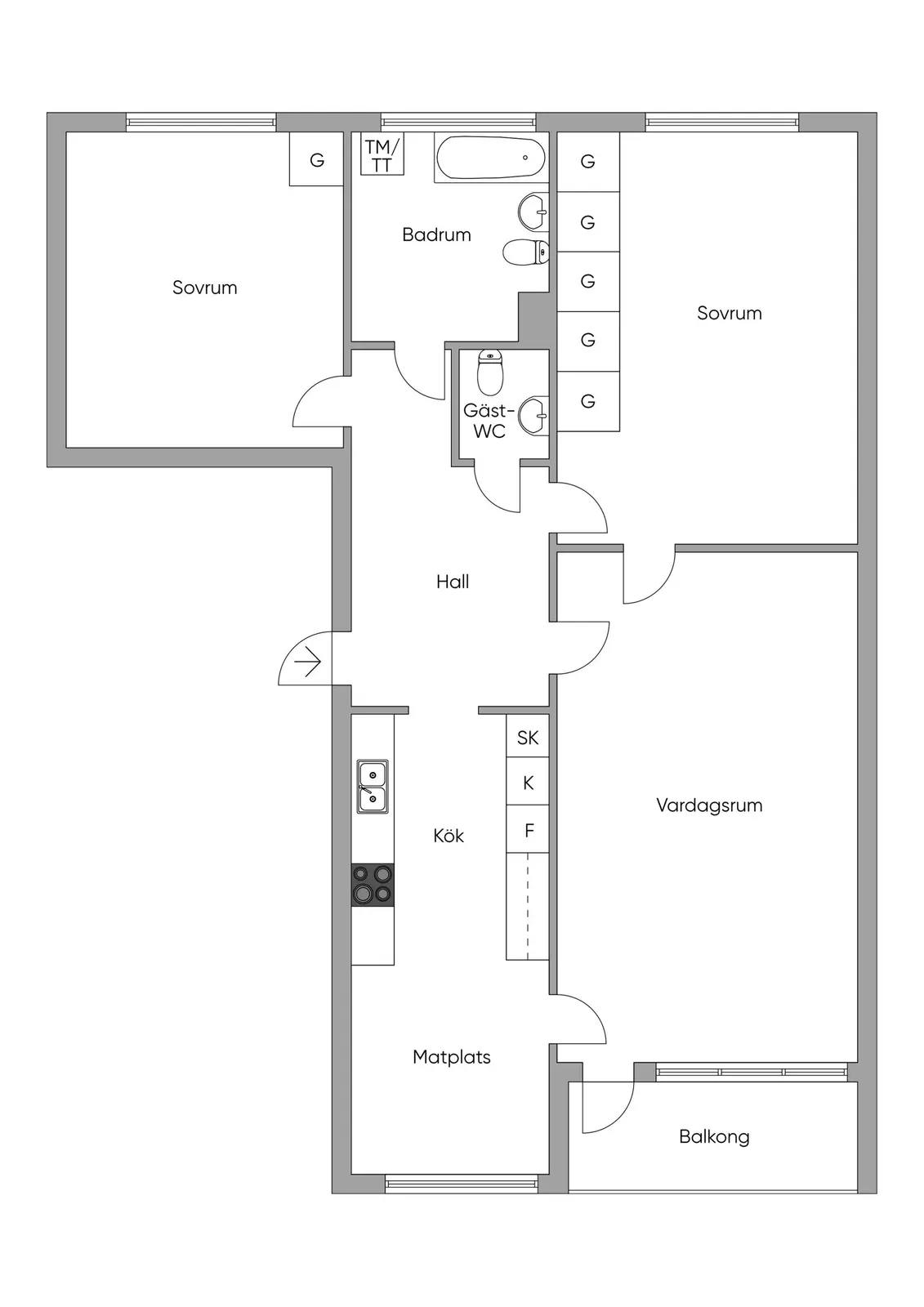 Planritning för Båtholmsbacken 16