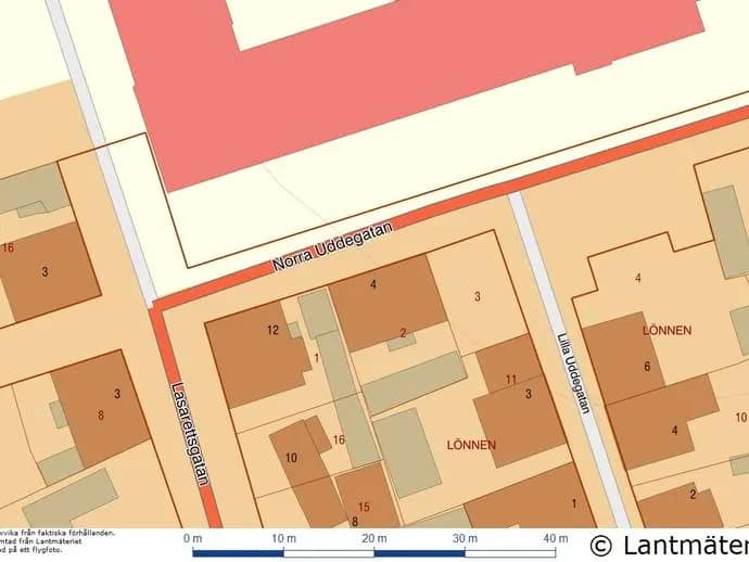 Planritning för Norra Uddegatan 4