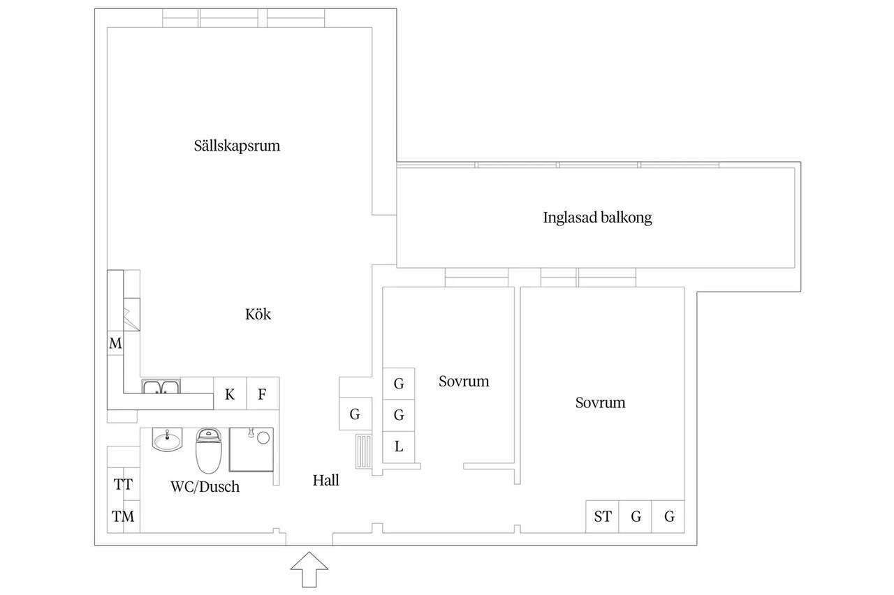 Floor plan for Hyllie boulevard 11B