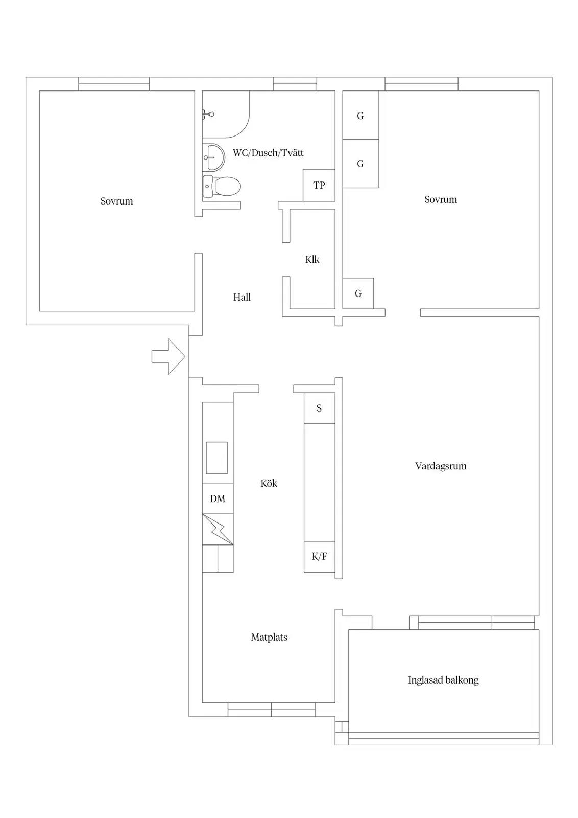 Floor plan for Röda gatan 8C