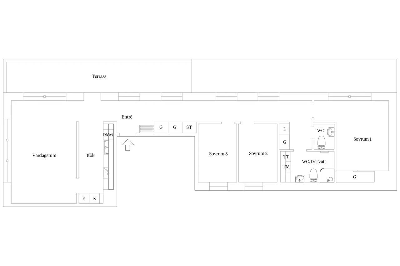Floor plan for Norra Järnvägsgatan 13B