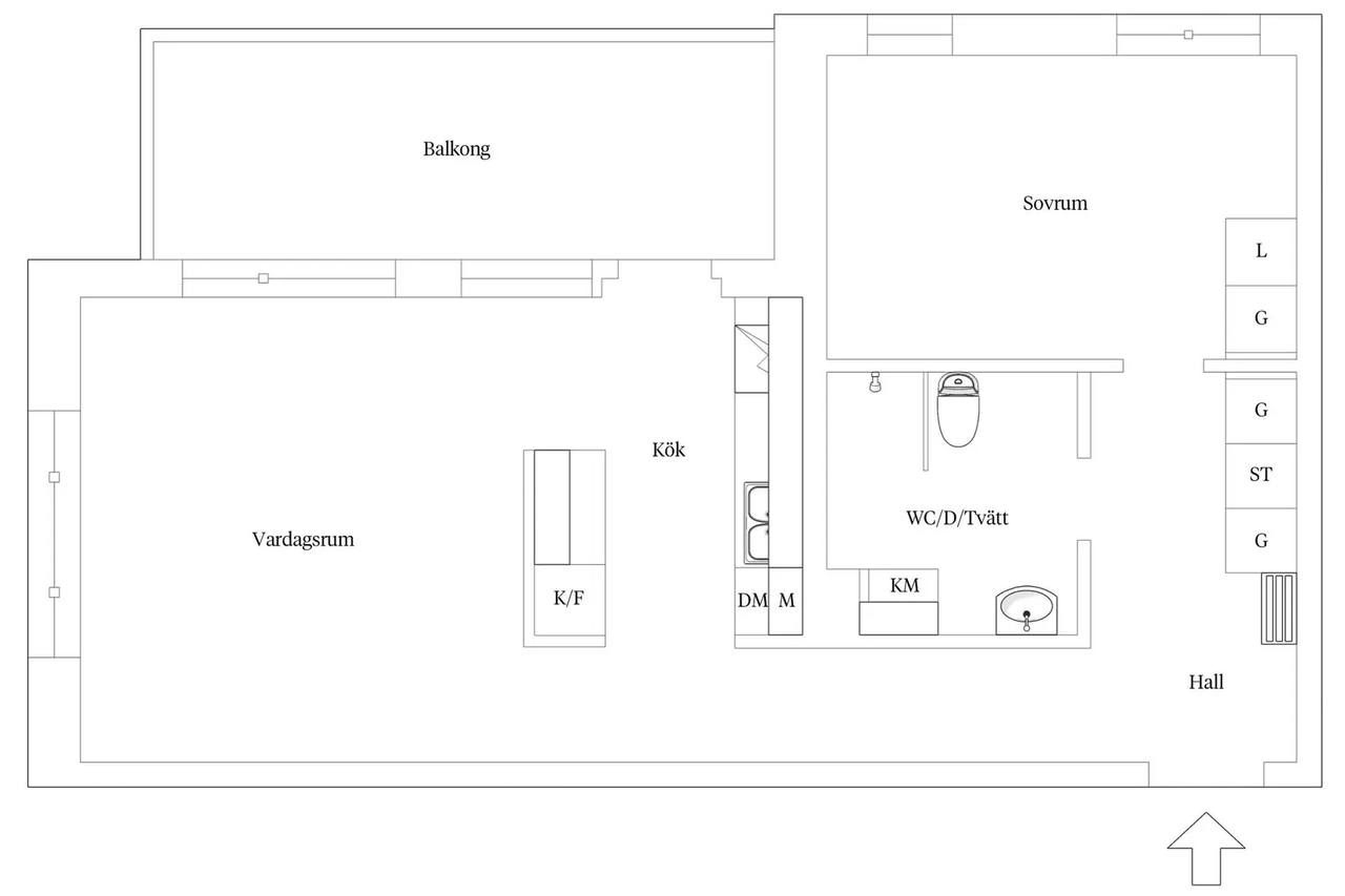 Planritning för Borstbindaregatan 19