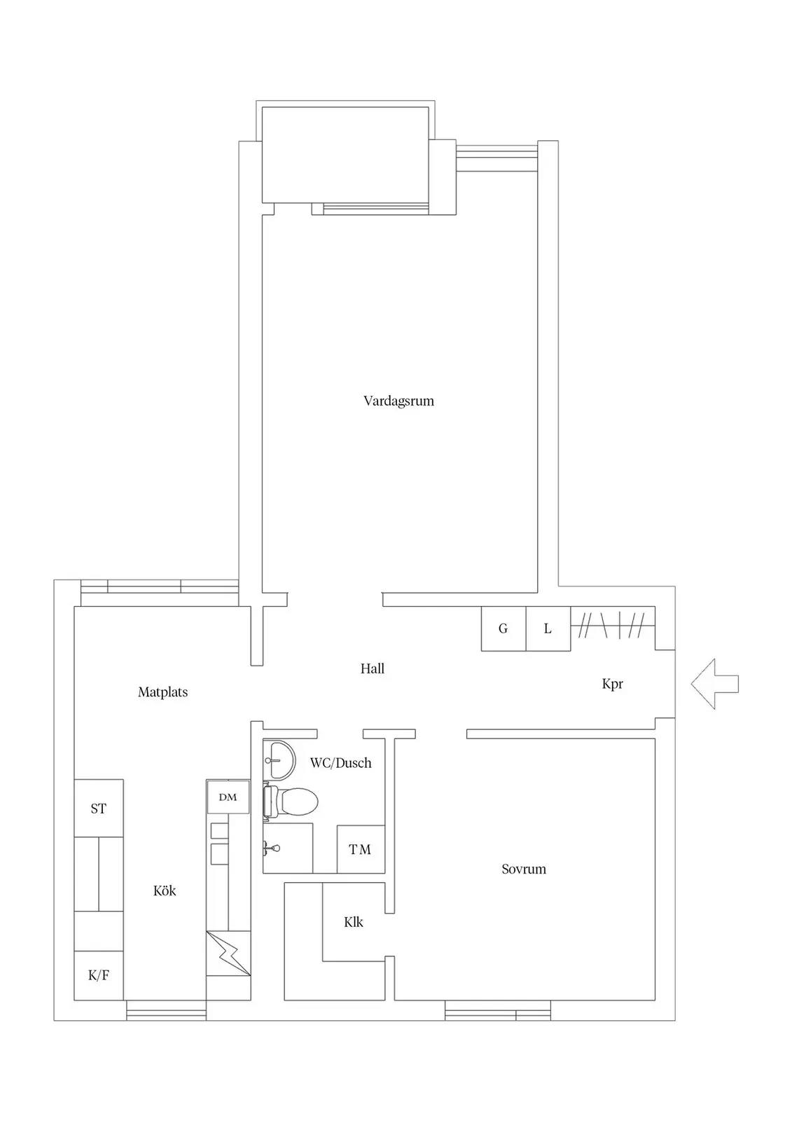 Planritning för Oxhagsvägen 2A
