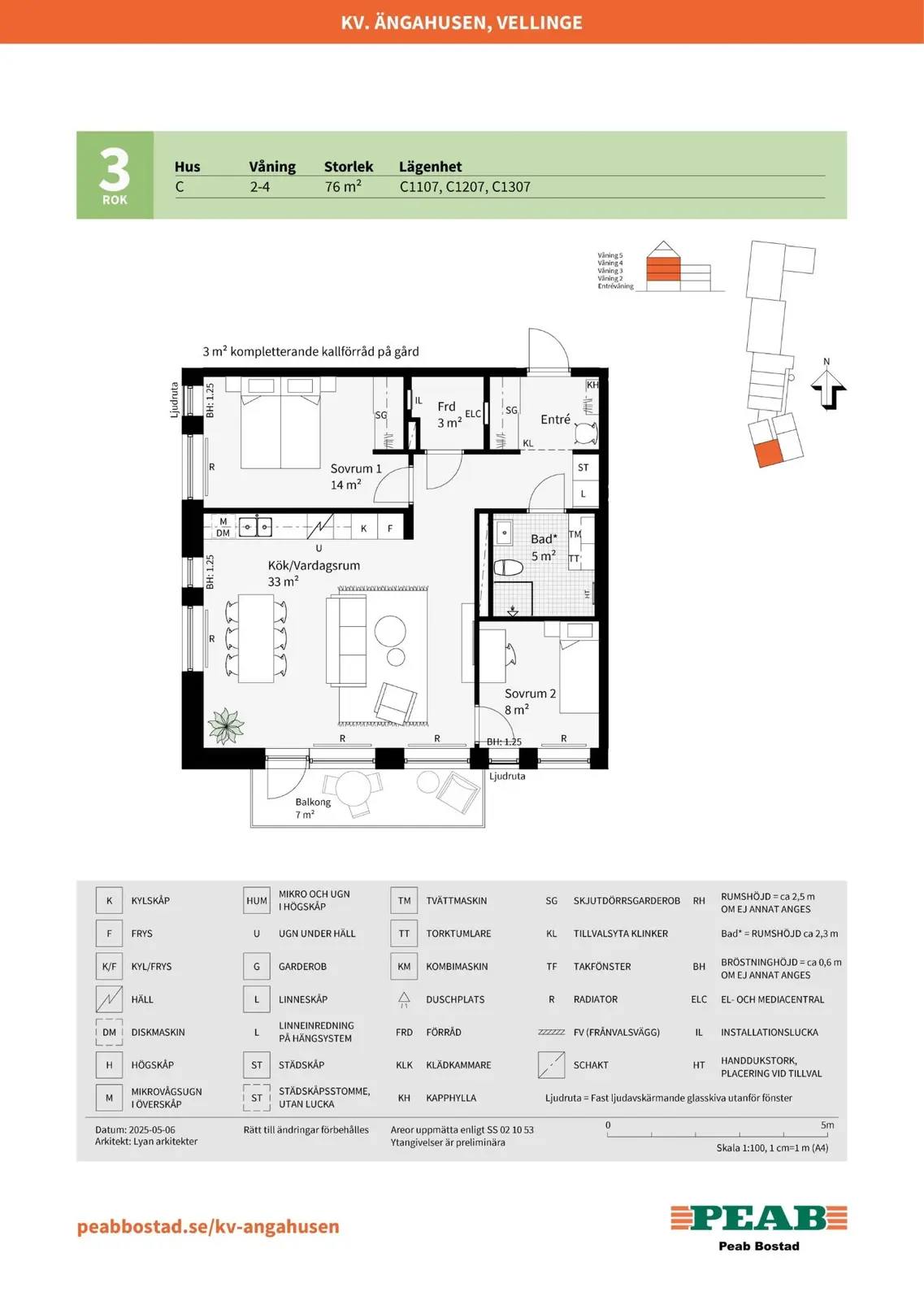 Floor plan for Vallgatan 50