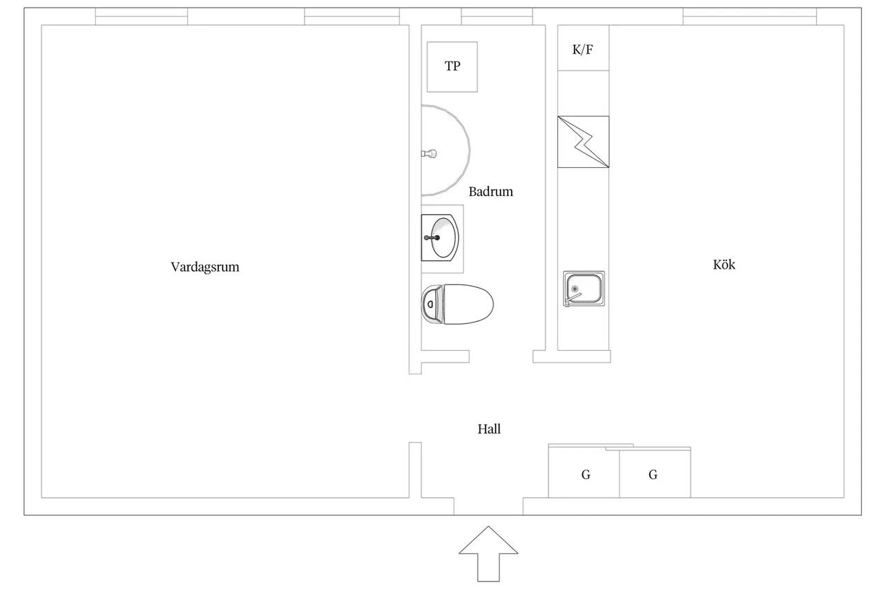 Floor plan for Västra Gunnesgärde 37