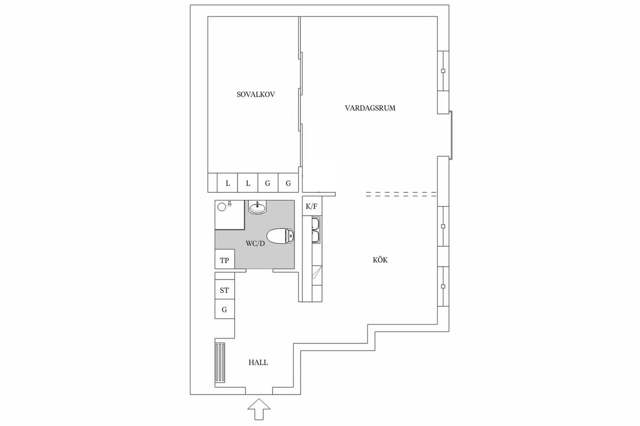 Floor plan for Skolgatan 1B