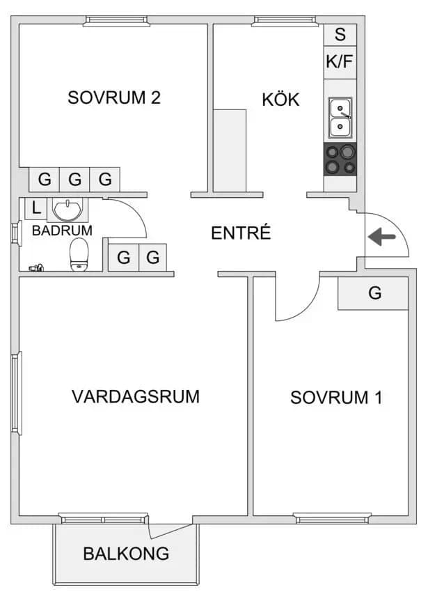 Planritning för Strandgatan 5A