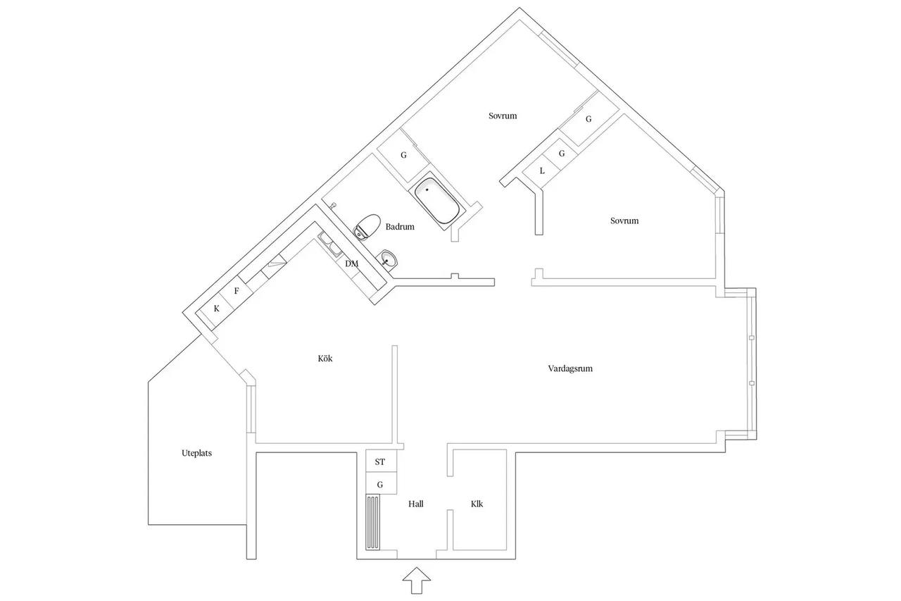 Floor plan for Stenhuggargatan 28