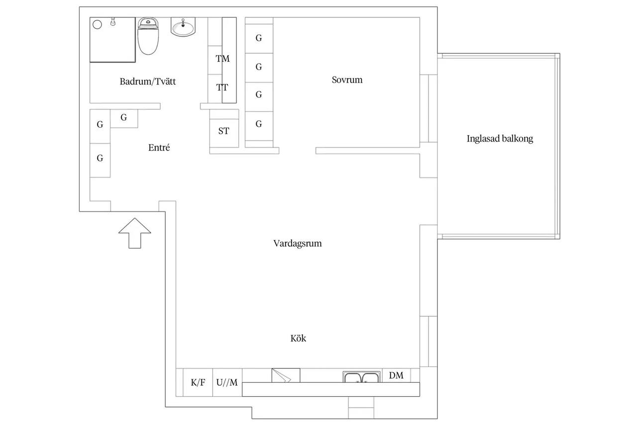 Floor plan for Drottninggatan 2A