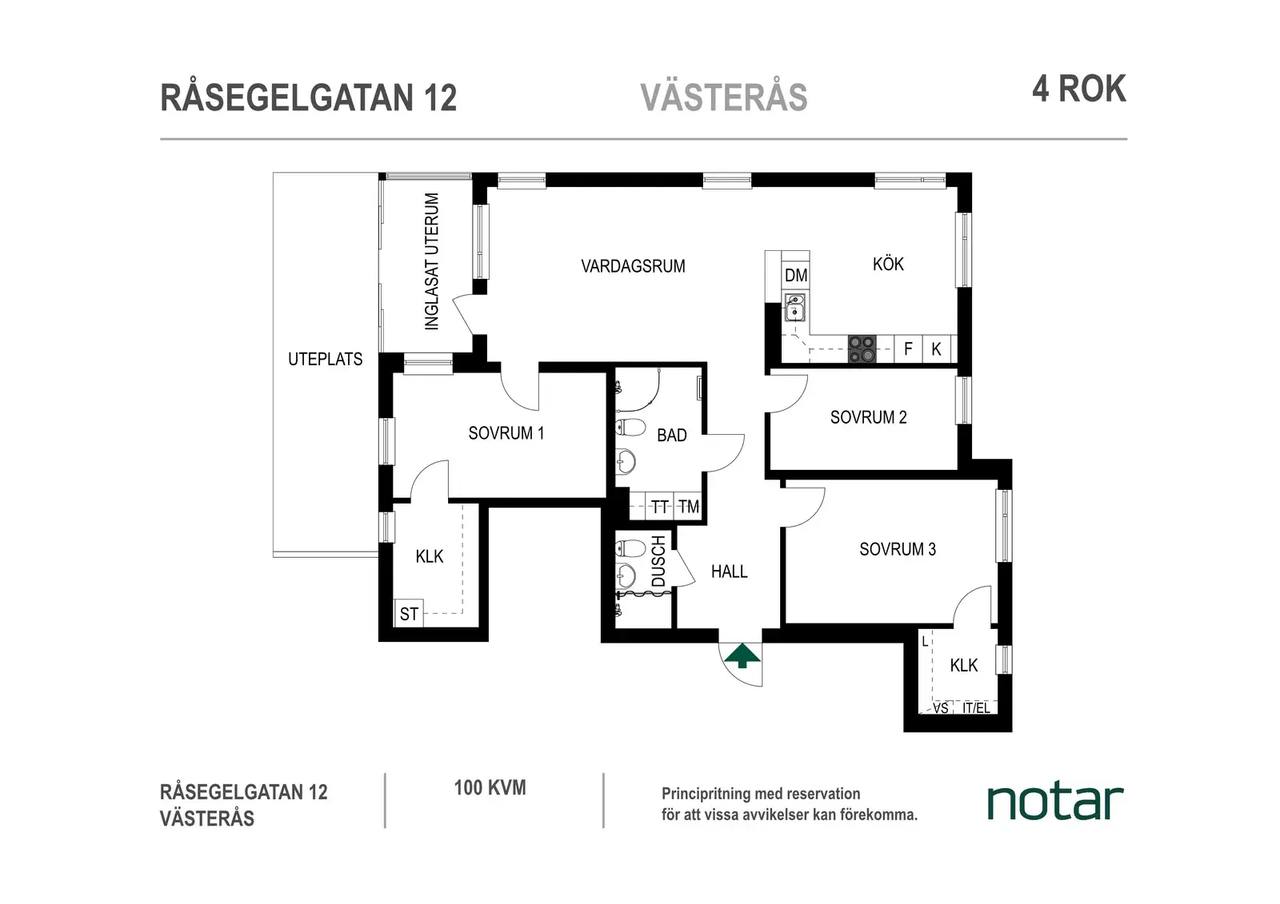 Floor plan for Råsegelgatan 12