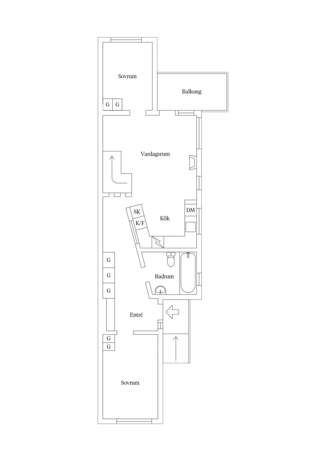 Planritning för Kittelvägen 7B