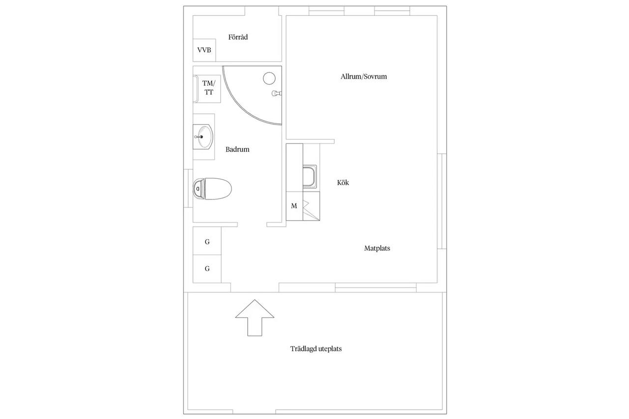 Floor plan for Sanda Stora Varbos 840 - Björkhaga stuga 52