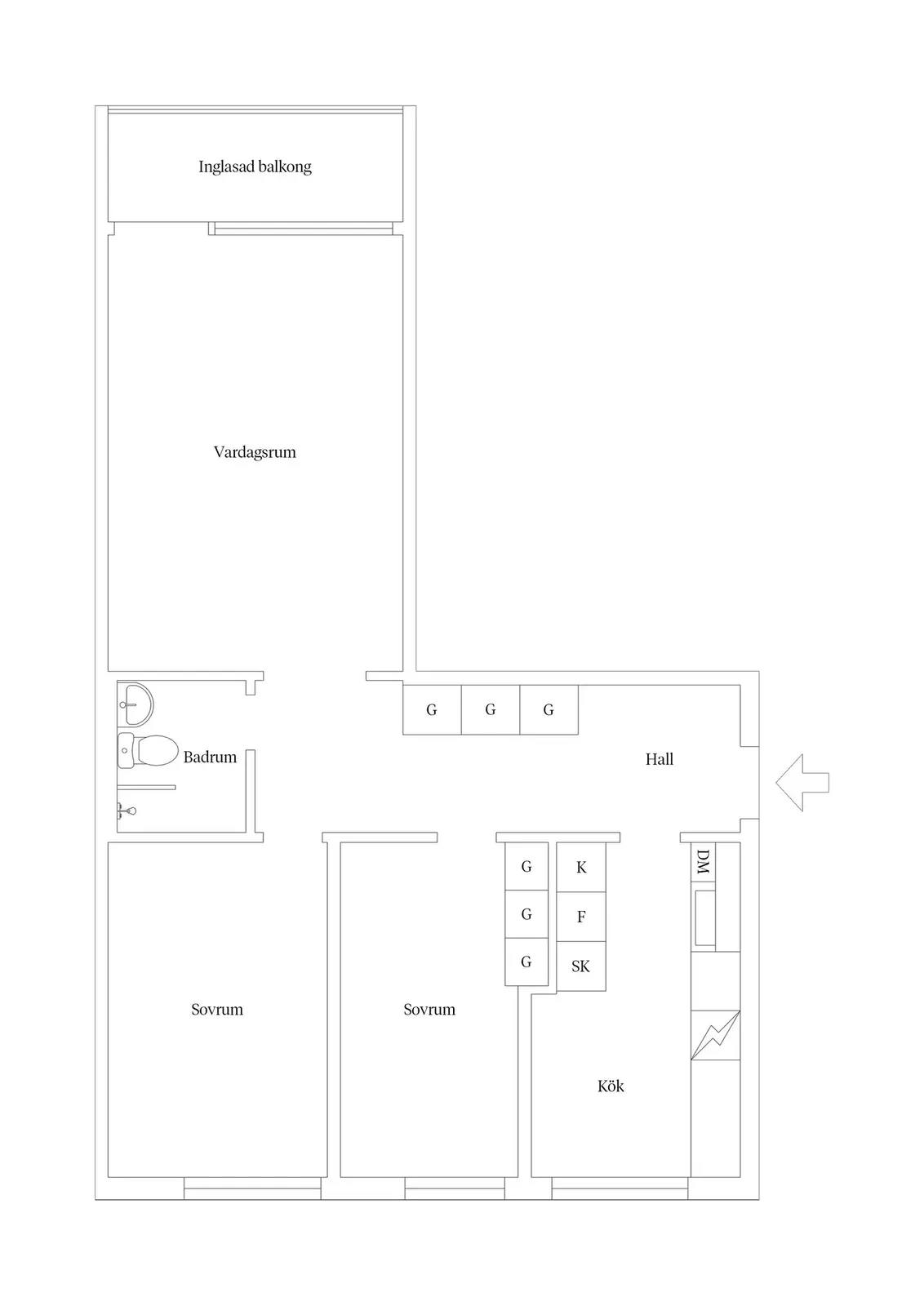 Planritning för Runvägen 6A