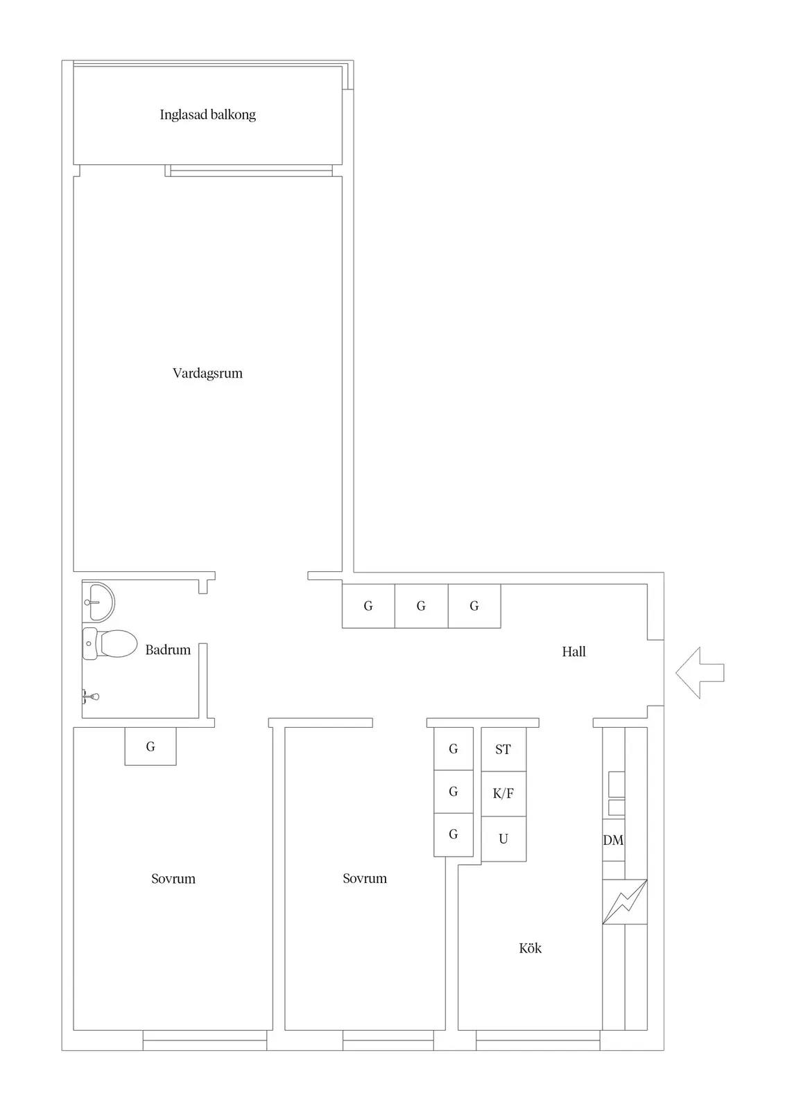 Planritning för Rimsmedsvägen 9B