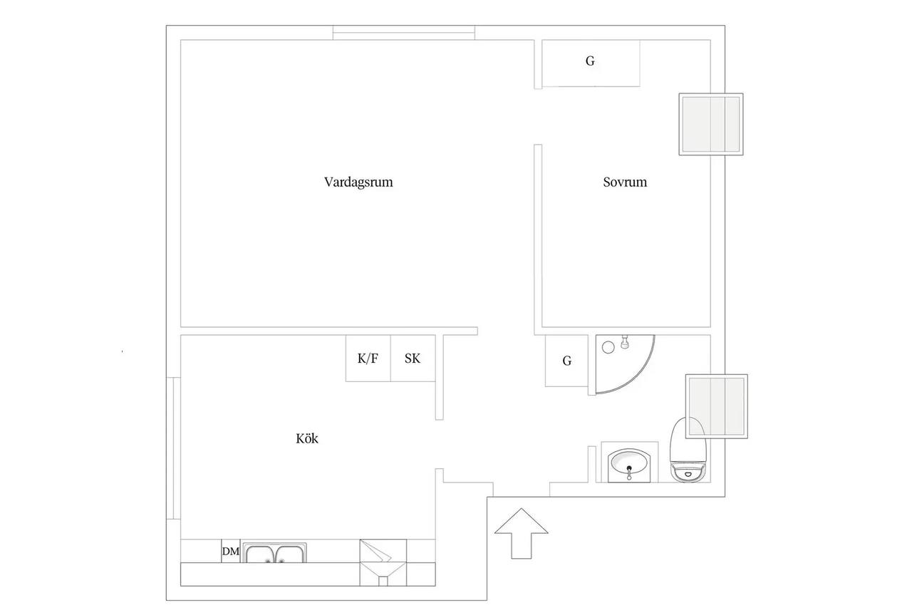 Planritning för Birkagatan 29B