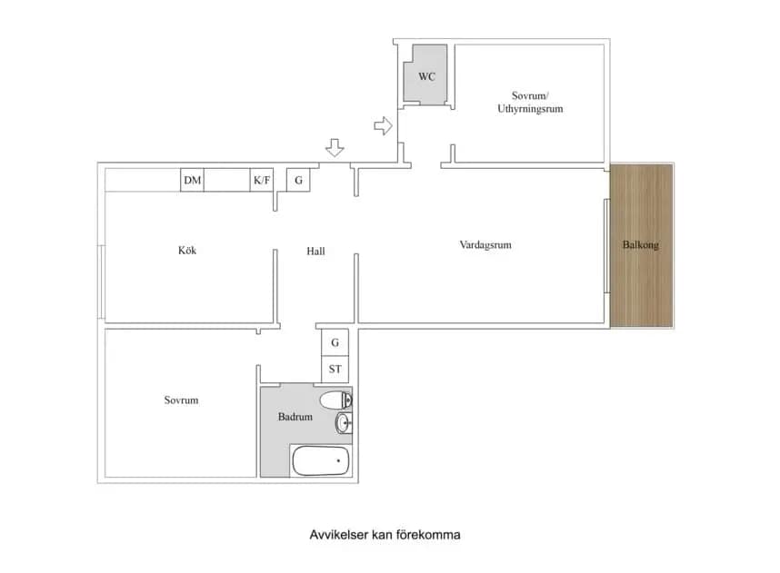 Floor plan for Vidargatan 45