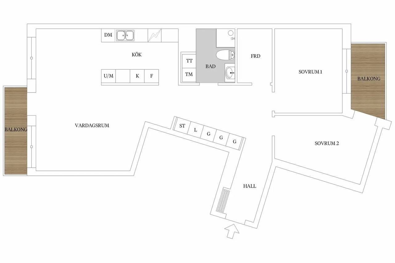 Floor plan for Kratsbodavägen 44C