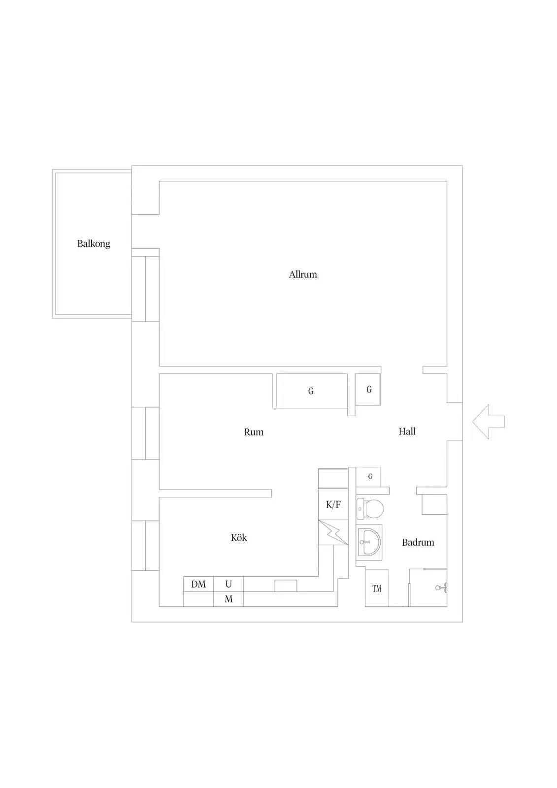 Floor plan for Lagmansgatan 6B
