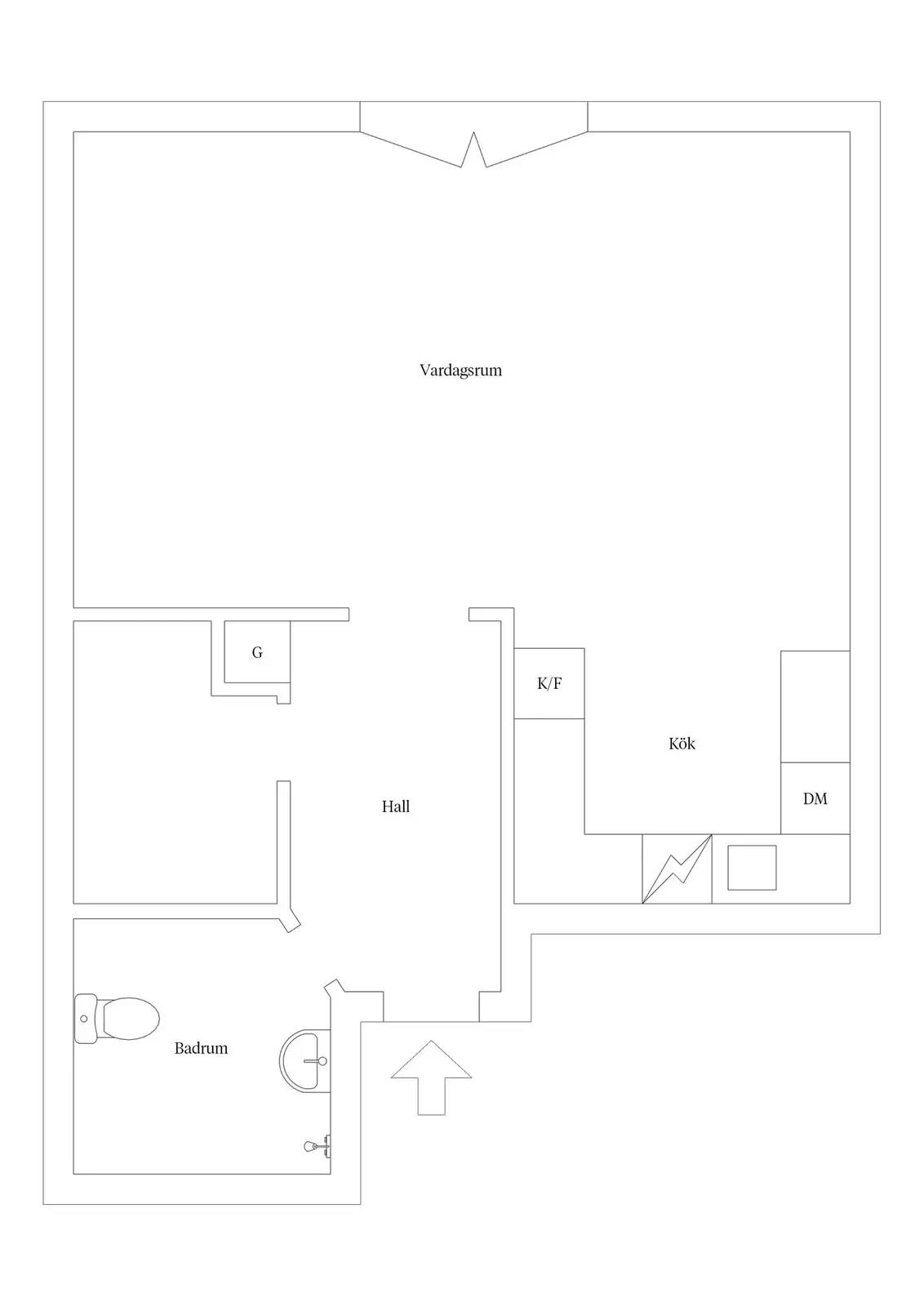 Planritning för Domarvägen 9